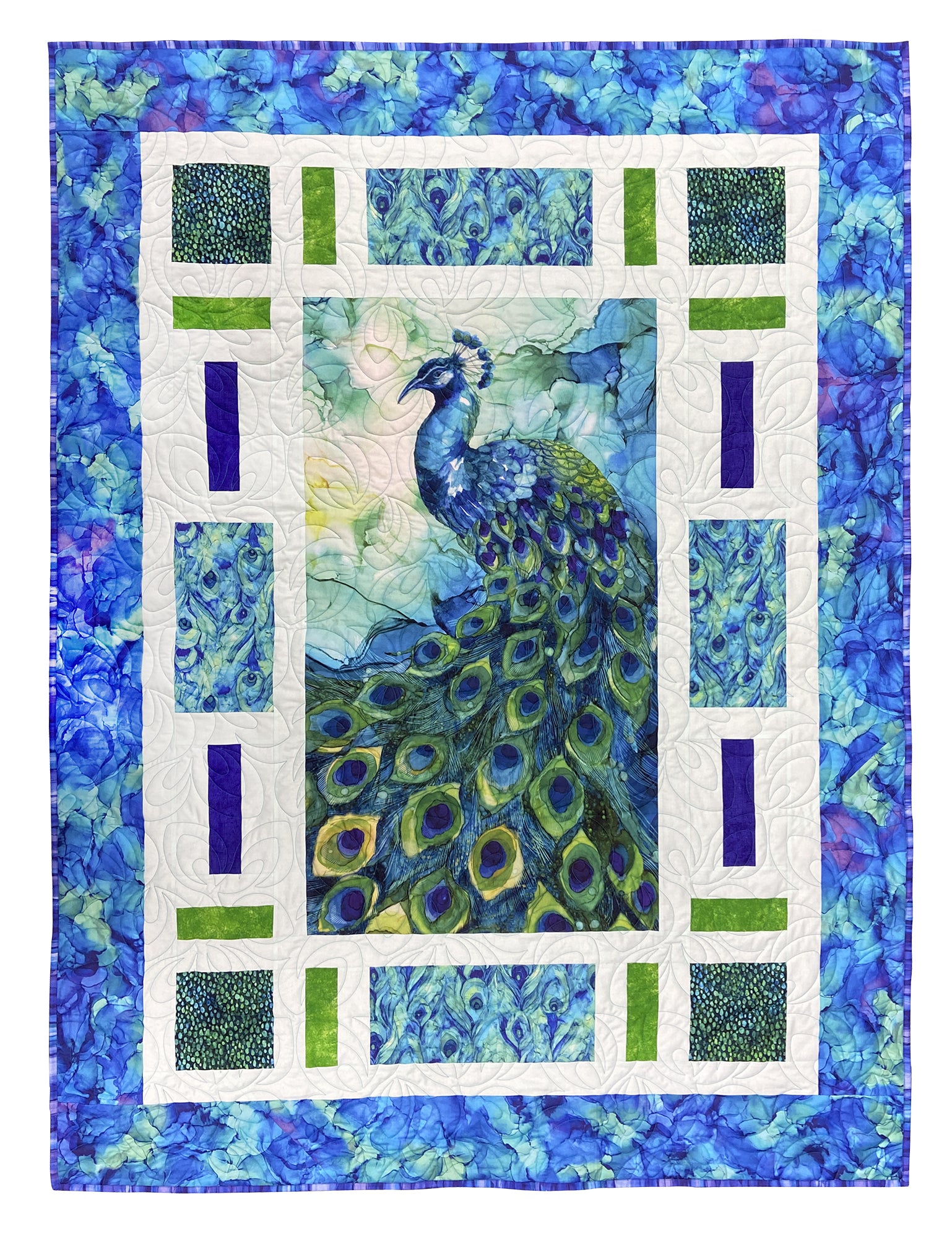 Allure Quilt Fabric Kit - Peacock